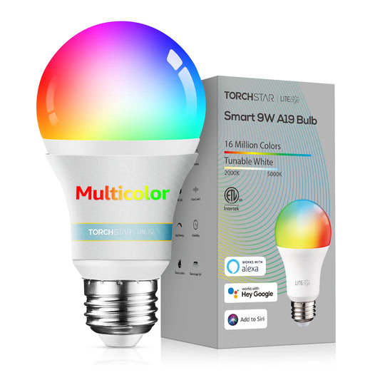 Smart WiFi LED A19 Bulb, RGBCW Color Changing,