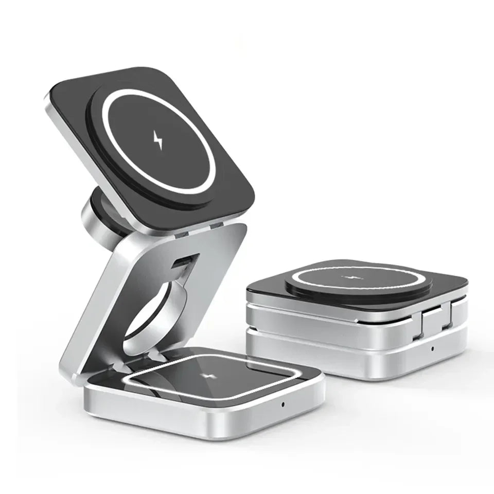 Travel 3 in 1 Magnetic Wireless Charger Foldable Stand