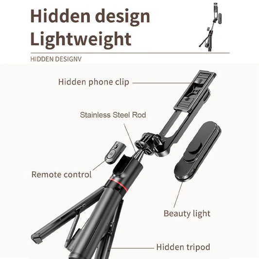 Wireless Selfie Stick Tripod Stand with Detachable