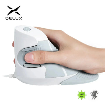 Delux M618BU White Wired Ergonomic Vertical Mouse