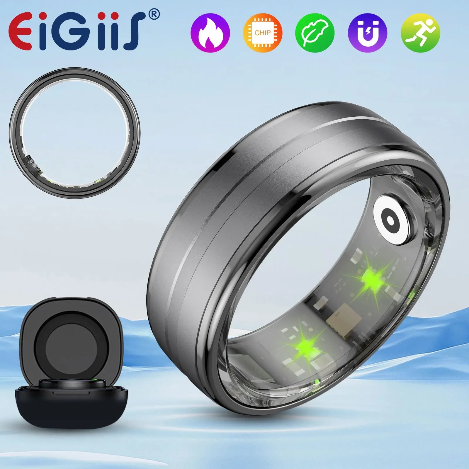 EIGIIS New R06 Smart Ring Men Women Heart Rate